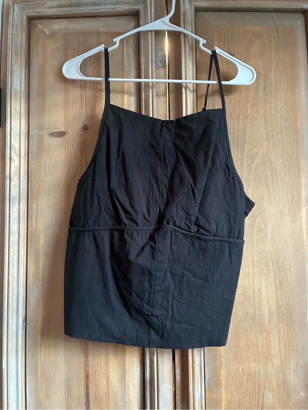 Free People Black Open Back Top